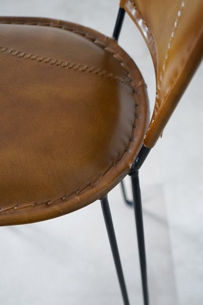 Chaise de bar vintage métal et cuir SMART