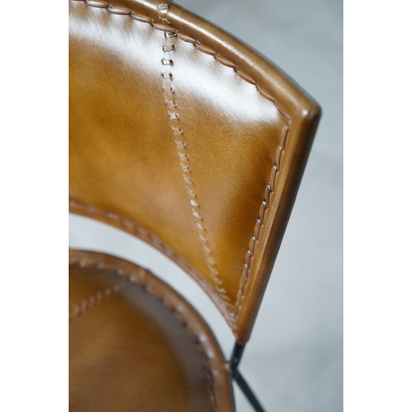 Chaise de bar vintage métal et cuir SMART