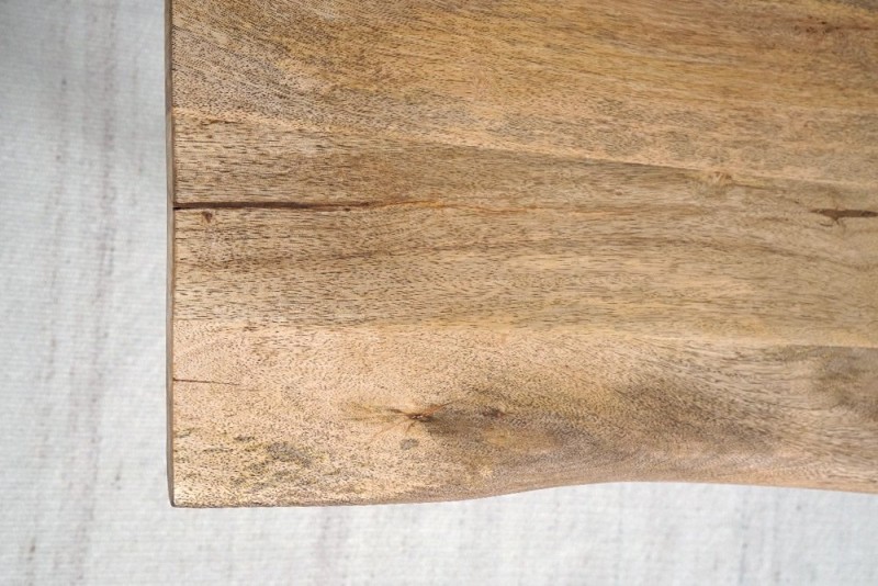 Table en bois massif  220 cm avec pieds en métal et double plateau