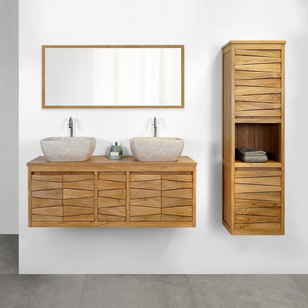 Meuble de salle de bain en teck 120 cm - Mountain