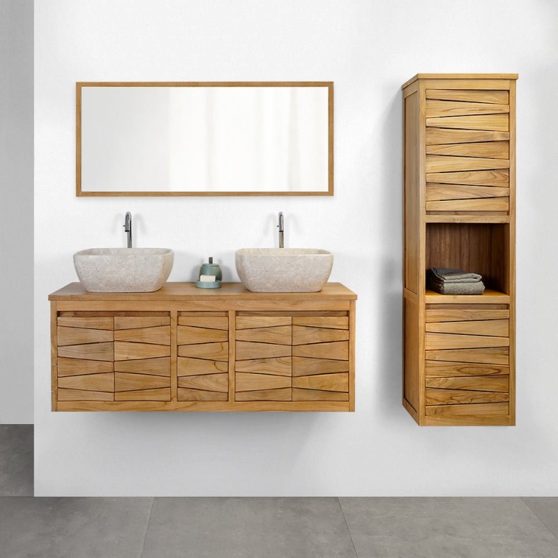 Meuble de salle de bain en teck 120 cm - Mountain