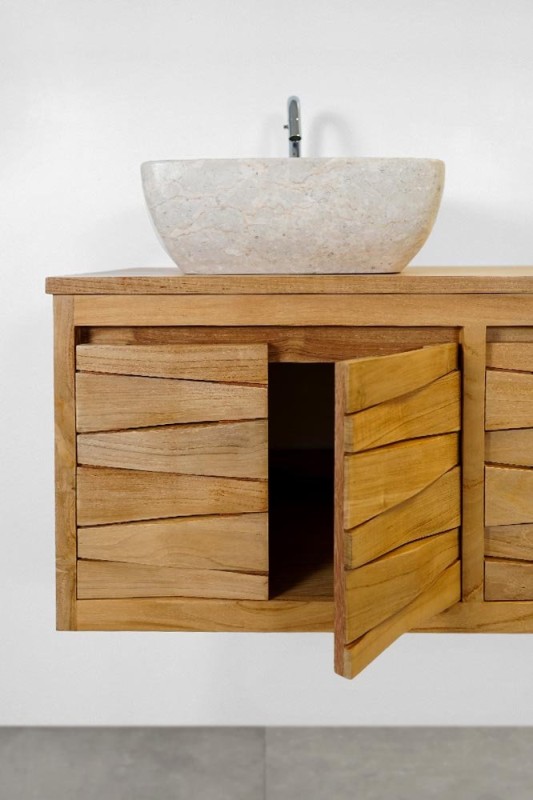 Meuble de salle de bain en teck 120 cm - Mountain