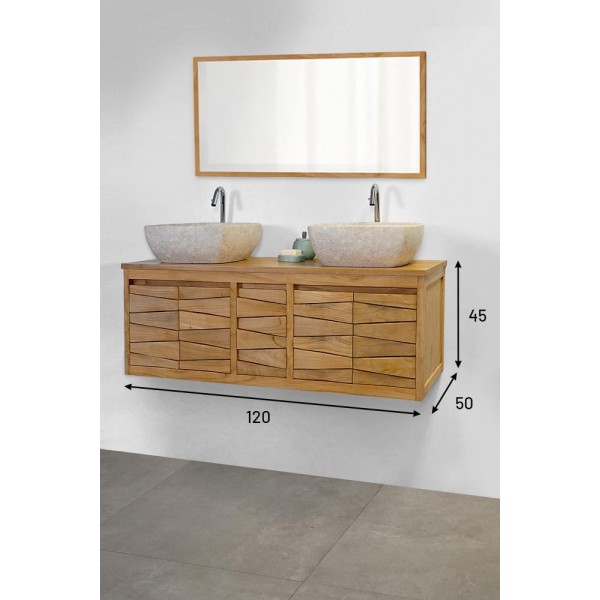 Meuble de salle de bain en teck 120 cm - Mountain