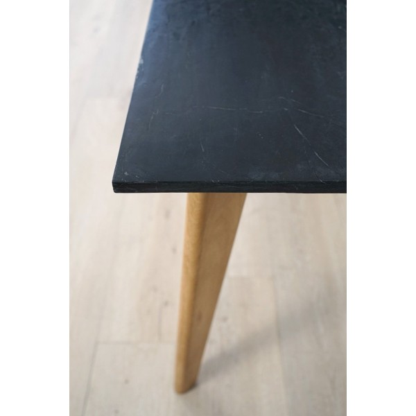 Table en bois massif avec plateau en marbre - Jade