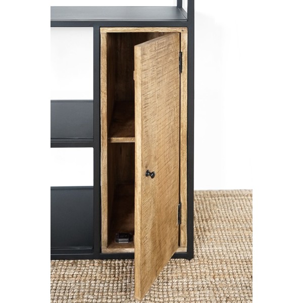 Bibliothèque étagère en métal et bois naturel - Diane