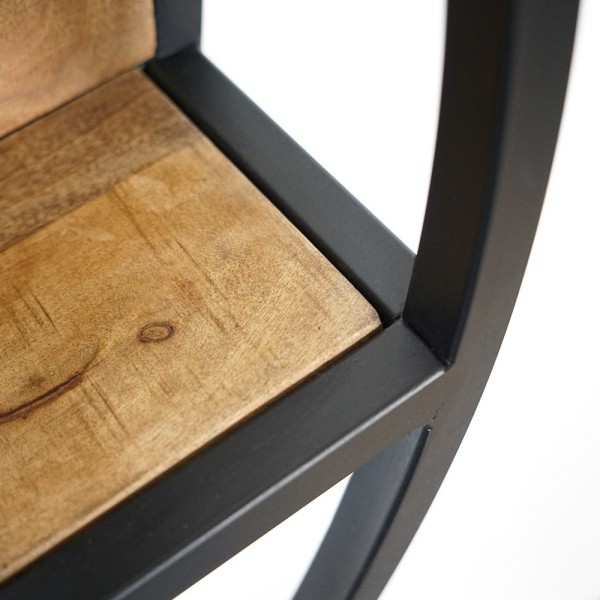 Etagère industrielle ronde bois et métal