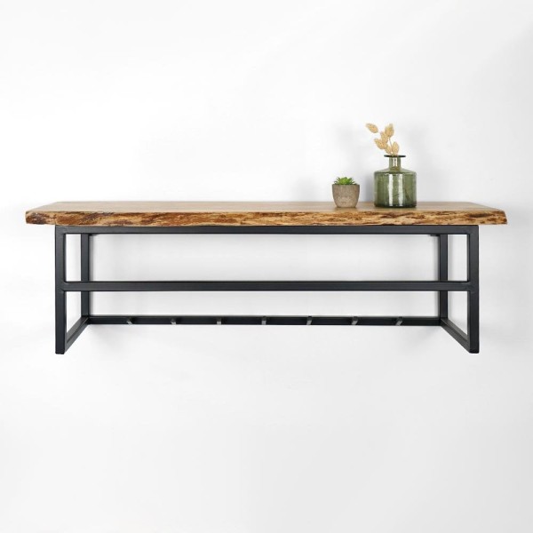 Etagère industrielle ronde bois et métal