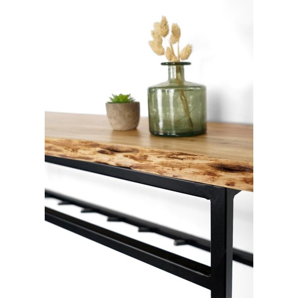 Etagère industrielle ronde bois et métal