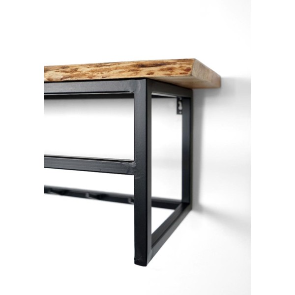 Etagère industrielle ronde bois et métal