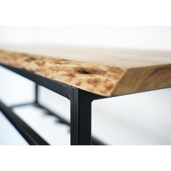 Etagère industrielle ronde bois et métal