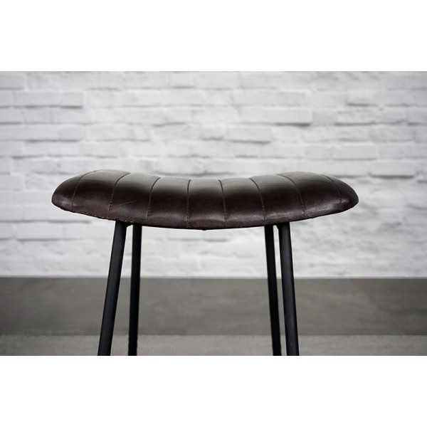 Tabouret d’appoint cuir marron - Scrambler