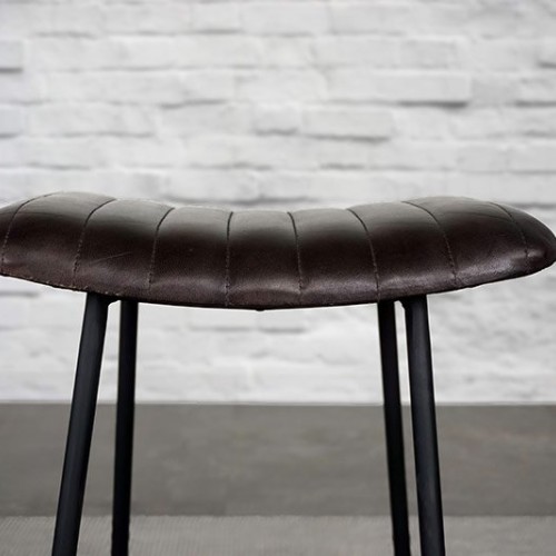 Tabouret d’appoint cuir marron - Scrambler