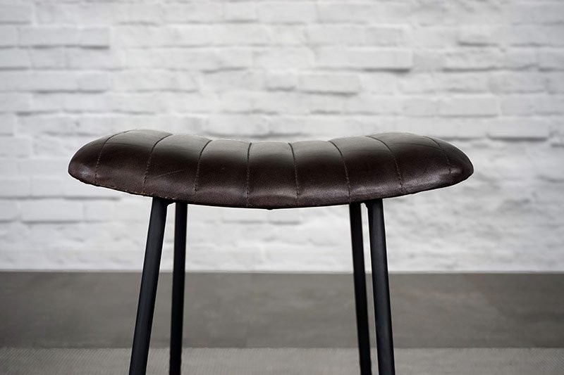 Tabouret d’appoint cuir noir - Scrambler