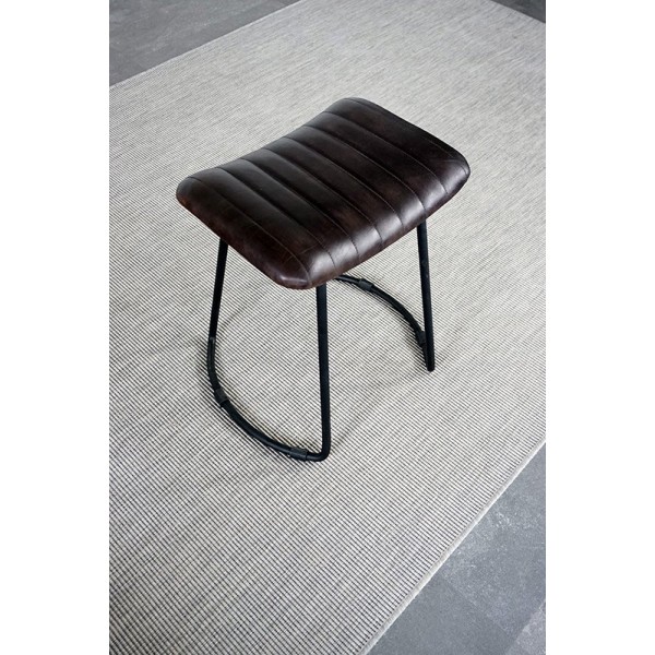 Tabouret d’appoint cuir marron - Scrambler