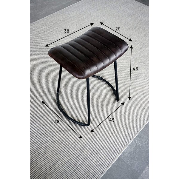 Tabouret d’appoint cuir marron - Scrambler