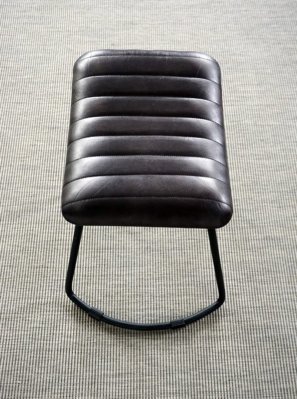 Tabouret d’appoint cuir noir - Scrambler