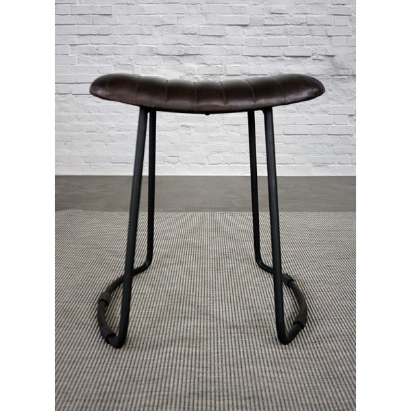 Tabouret d’appoint cuir marron - Scrambler