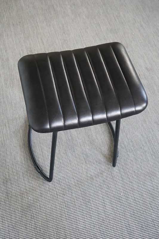 Tabouret d’appoint cuir noir - Scrambler