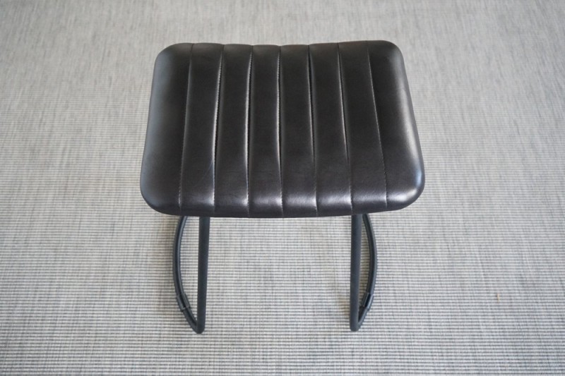 Tabouret d’appoint cuir noir - Scrambler