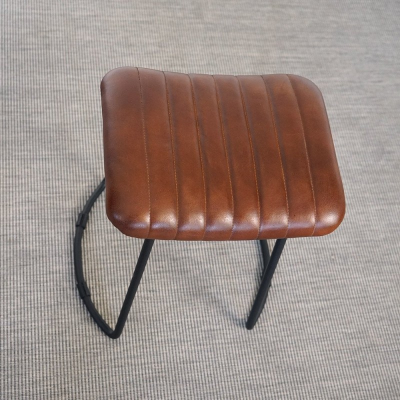 Tabouret d’appoint cuir marron - Scrambler