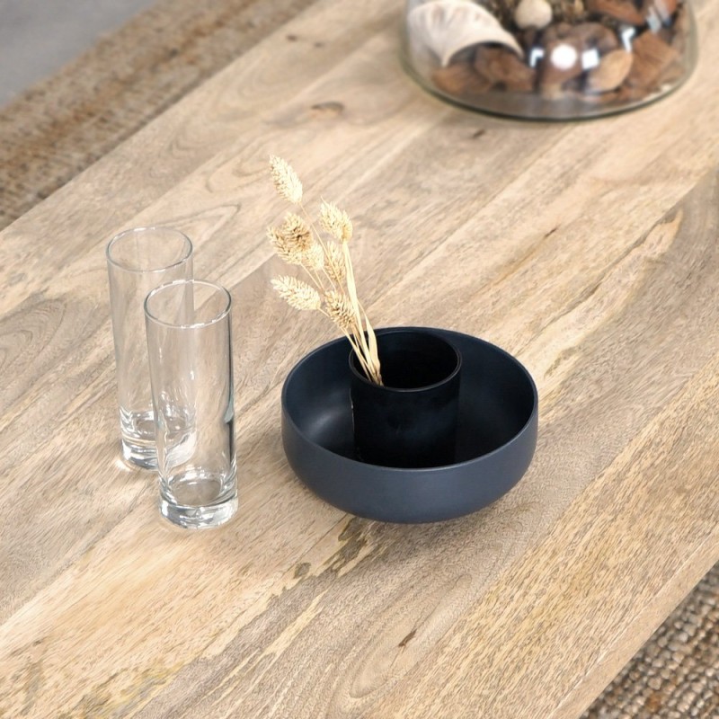Table basse avec plateau rectangulaire en bois massif - Mikado