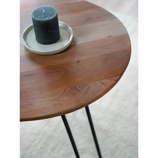 Table basse scandinave gigogne bois métal