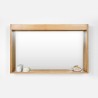 Miroir rectangulaire 120 cm cadre en teck massif avec emplacement lampes