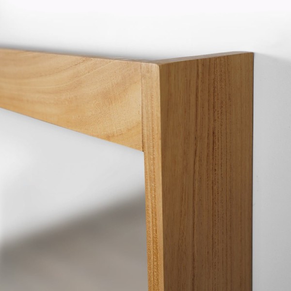 Miroir rectangulaire 140 cm cadre en teck massif avec emplacement lampes