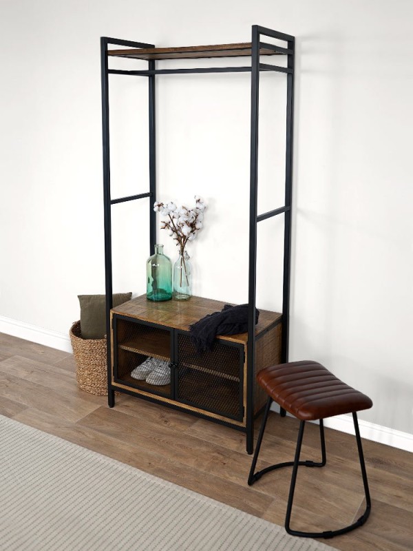 Meuble d'entrée vestiaire avec porte-manteau