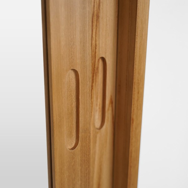 Armoire de salle de bain en teck massif avec miroir 80 cm