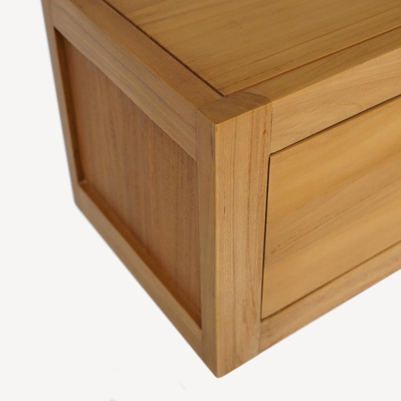 Meuble TV suspendu en teck massif 140 cm - Mélisandre