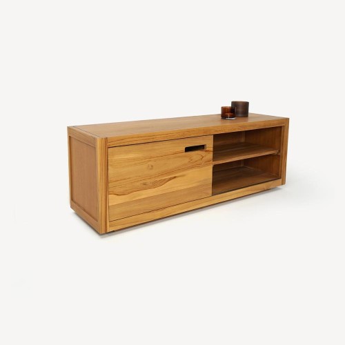Meuble TV en teck massif 140 cm - Mélisandre