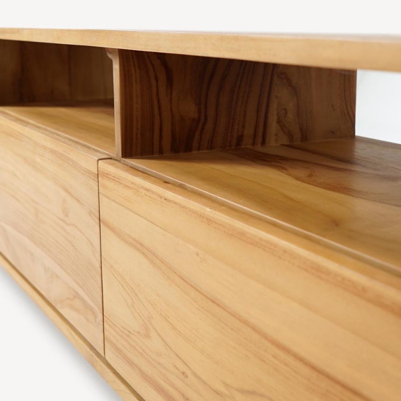 Meuble TV en teck massif 140 cm - Yseult