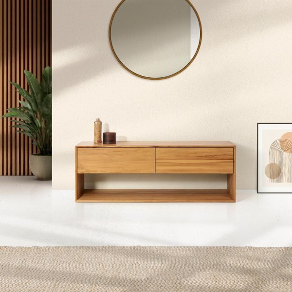 Meuble TV en teck massif 140 cm - Jaya