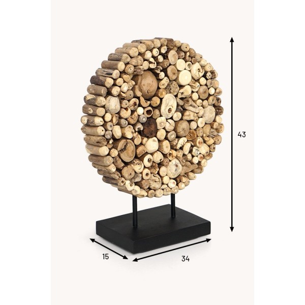 Objet décoratif en teck recyclé