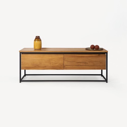 Meuble TV en teck massif 140 cm - Laila