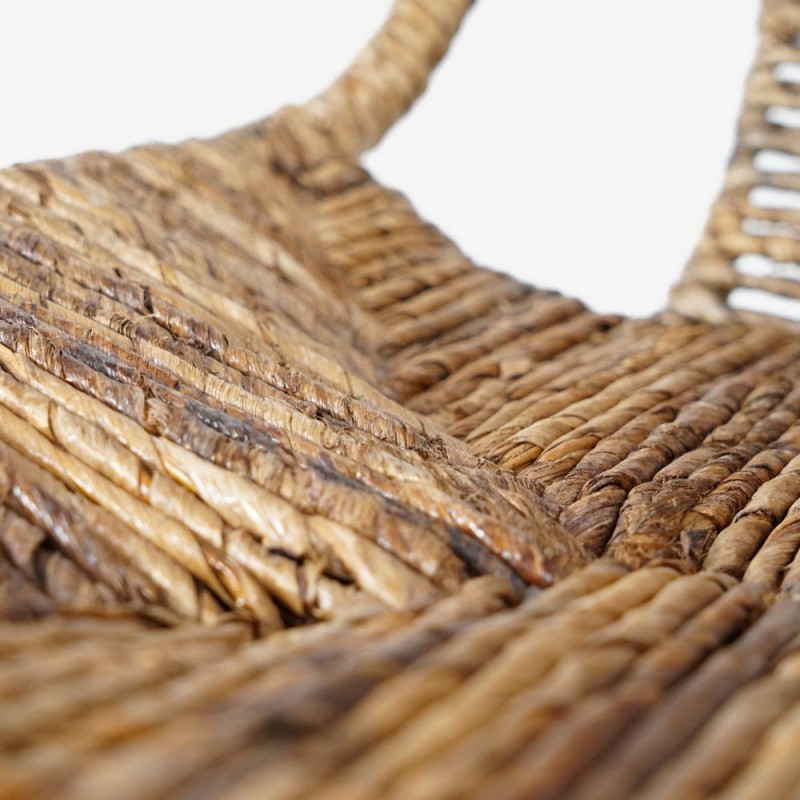 Chaise en rotin naturel et pieds en metal noir - Maria