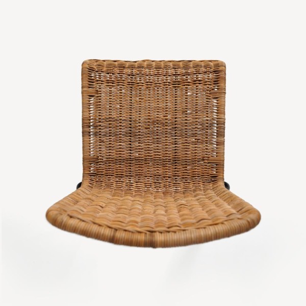 Chaise en rotin naturel et pieds en metal noir - Ananda