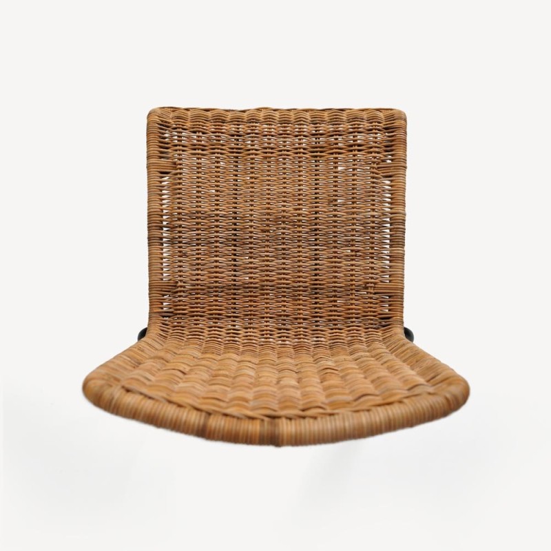 Chaise en rotin naturel et pieds en metal noir - Ananda
